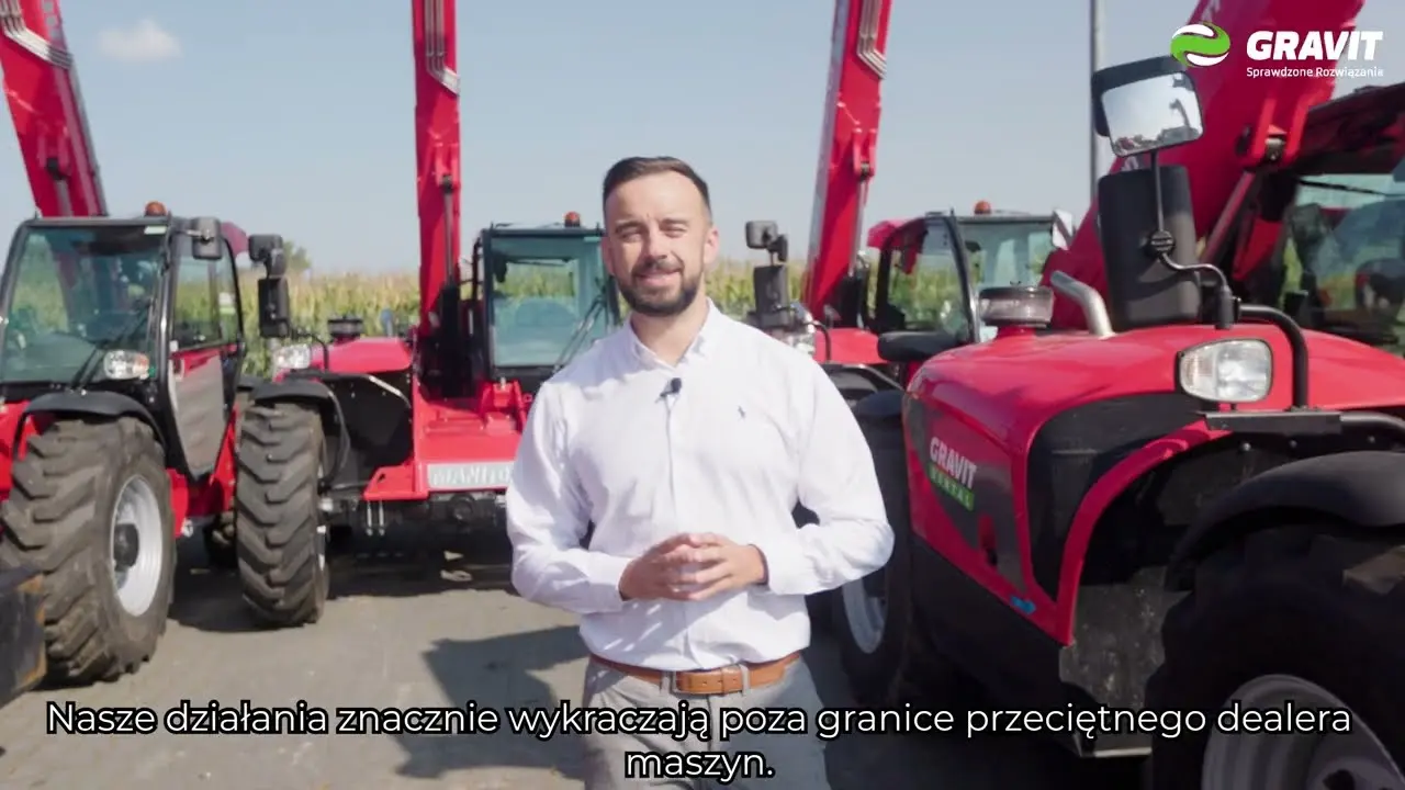 Film promocyjny GRAVIT Rental Kadr z filmu promocyjnego GRAVIT Rental prezentującego wynajem maszyn.