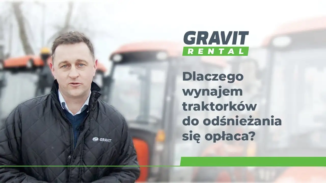 Kadr z filmu „Dlaczego wynajem traktorków do odśnieżania się opłaca?”.